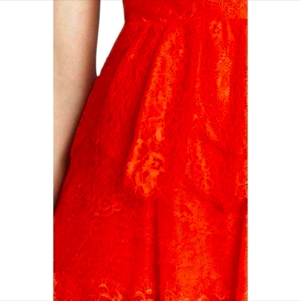 NWOT Revolve Willa BCBGMaxAzria Lace Sleeveless Fit & Flare Dress Red Size Large - Picture 6 of 13